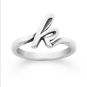 James Avery K Script Initial Ring